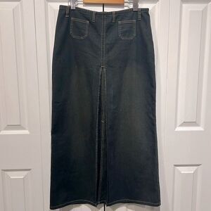 Nitro Vintage Black Wash Denim Maxi‎ Skirt Size 11